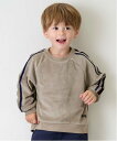 【SALE/30%OFF】petit main ベロア袖ラインプルオーバー ナルミヤオンライン トップス スウェット・トレーナー ブラック ベージュ