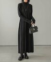 【SALE/50%OFF】La-gemme ハイネックニットワンピース ラジュール ワンピース・ドレス ワンピース ブラック ブラウン ベージュ カーキグリーン...