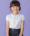 【SALE/30%OFF】BeBe Petits Pois Vert パールラインパフスリーブ天竺Tシャツ(95~160cm) ベベ オンライン ストア トップス カットソー・Tシャツ ホワイト ブラック【送料無料】