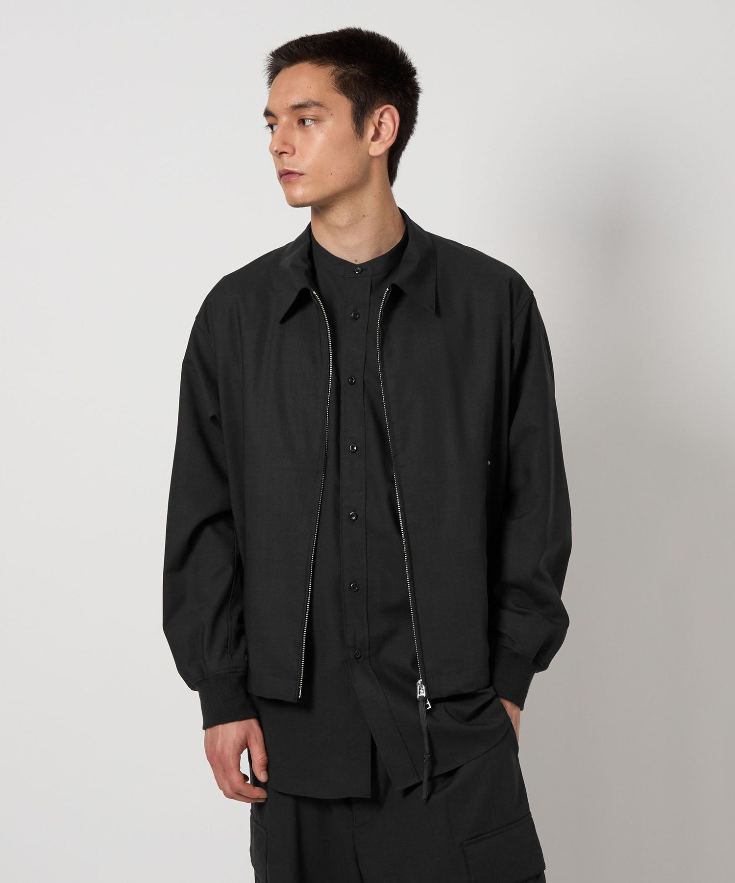 【SALE／50%OFF】UNITED ARROWS & SONS ＜UNITED ARROWS & SONS by MASAKI KAWASE＞ W/N TRO ZIP JACKET/ジャケット ユナイテッドアローズ ジャケット・アウター その他のジャケット・アウター ブラック【送料無料】