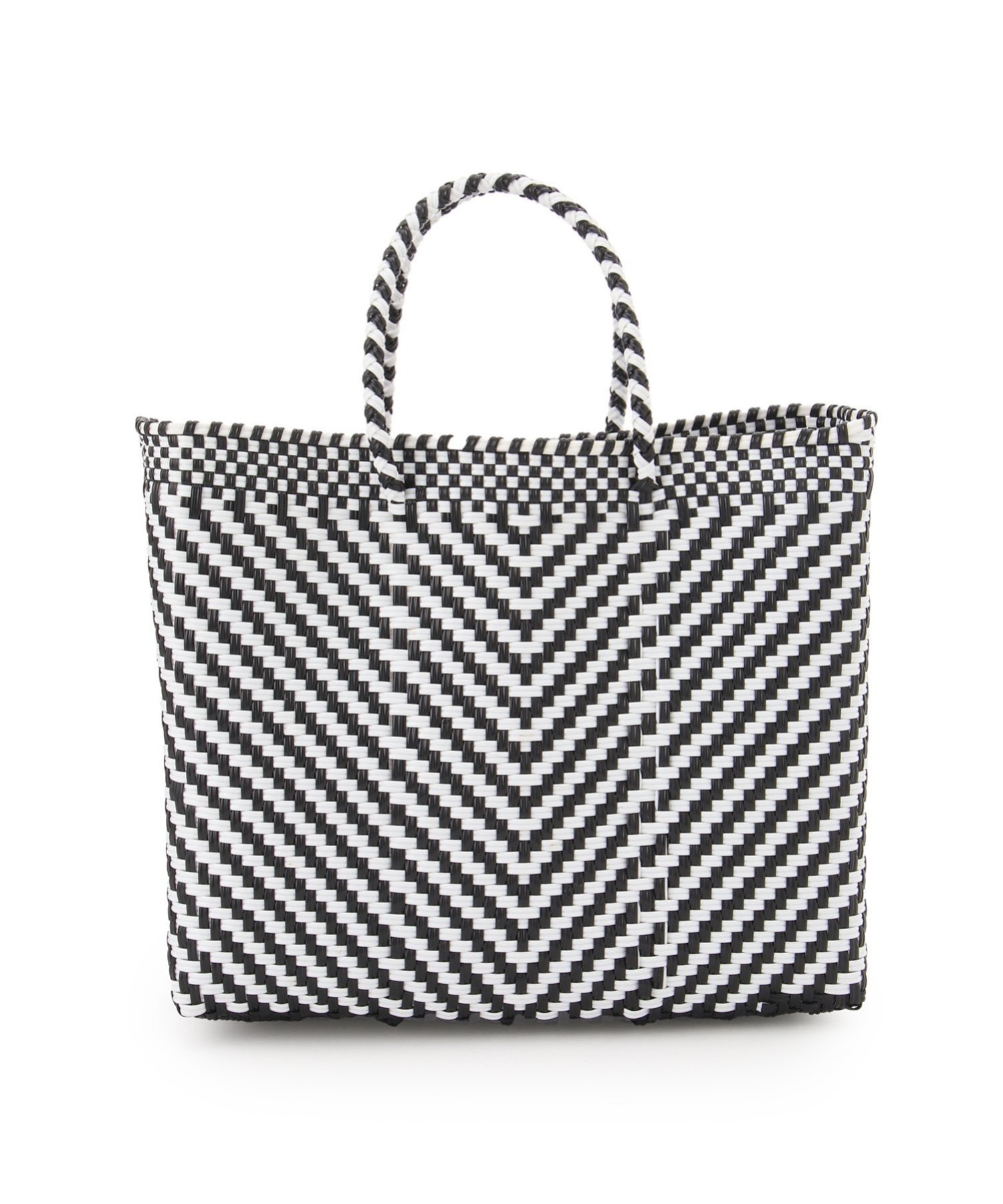 Moon Bird Moon Bird/(U)手編みのメルカドバッグ (S) スワラージ バッグ かごバッグ ピンク ブラック ..