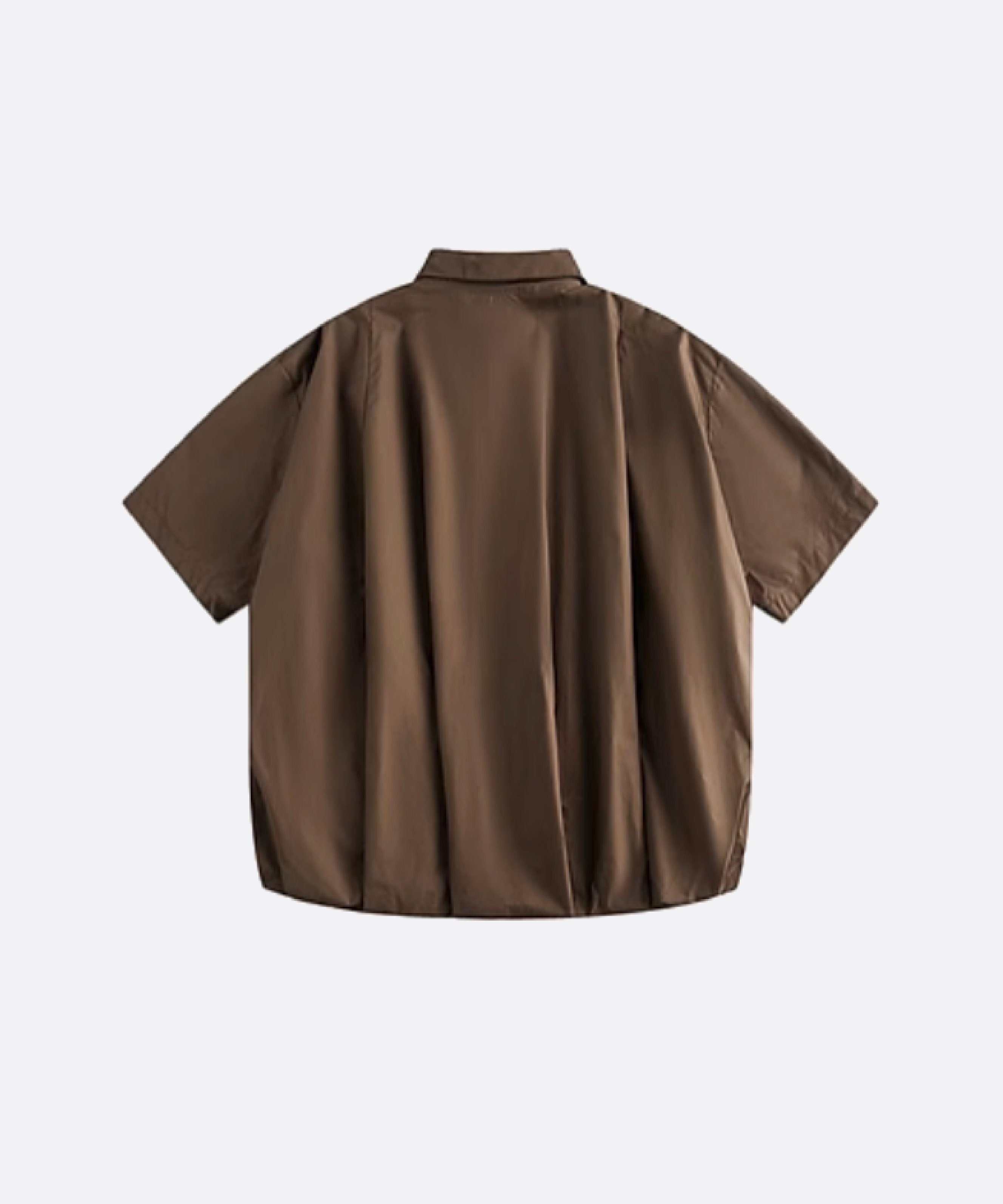 U:UME Pleat & Grain Shirt ユーム トップス シャツ・ブラウス ベージュ ブラウン