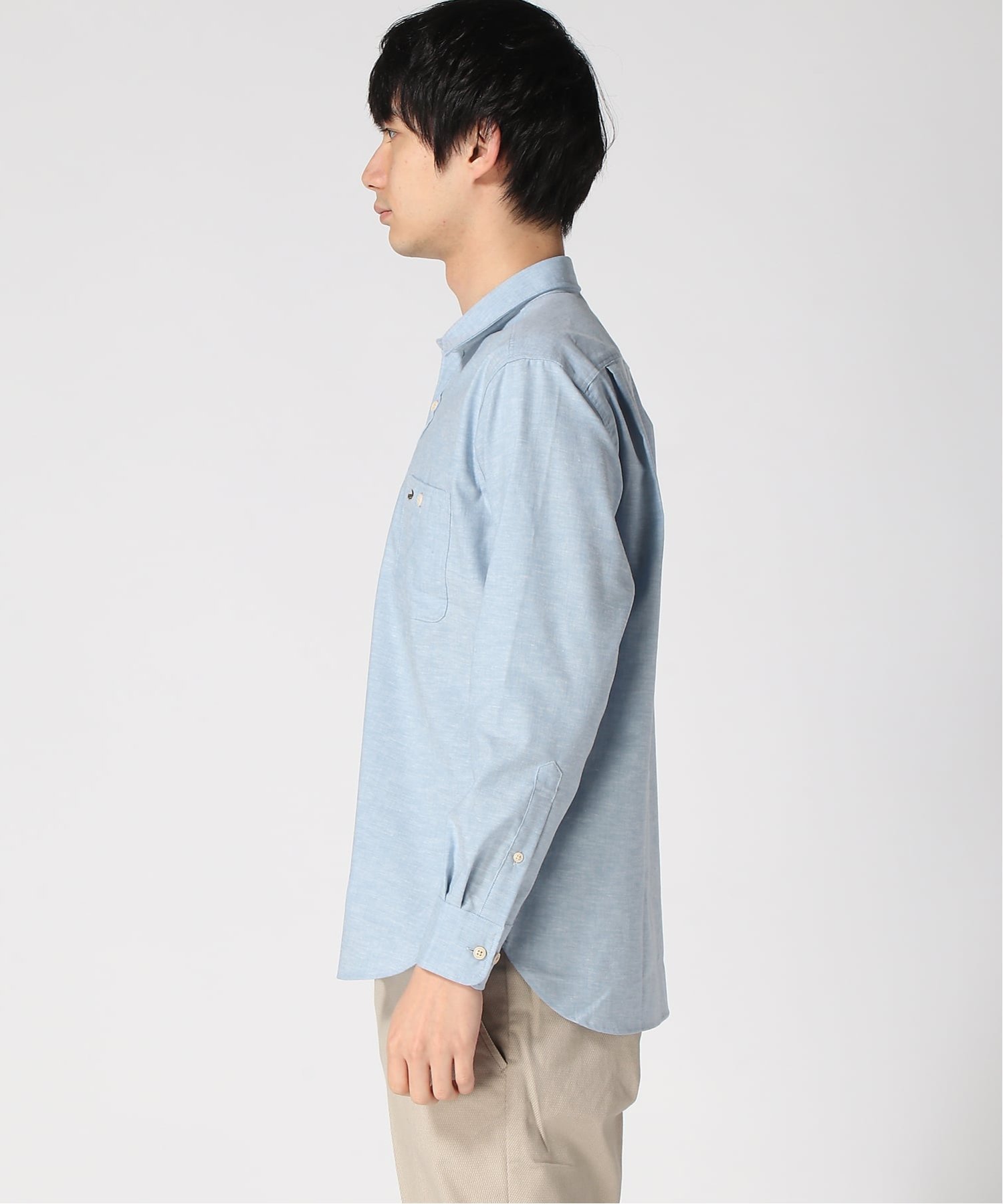 【SALE／30%OFF】CROCODILE CROCODILE/(M)ノンアイロン ダンガリー シャツ【シワになりにくい】 クロコダイル トップス シャツ・ブラウス ネイビー ブルー【送料無料】