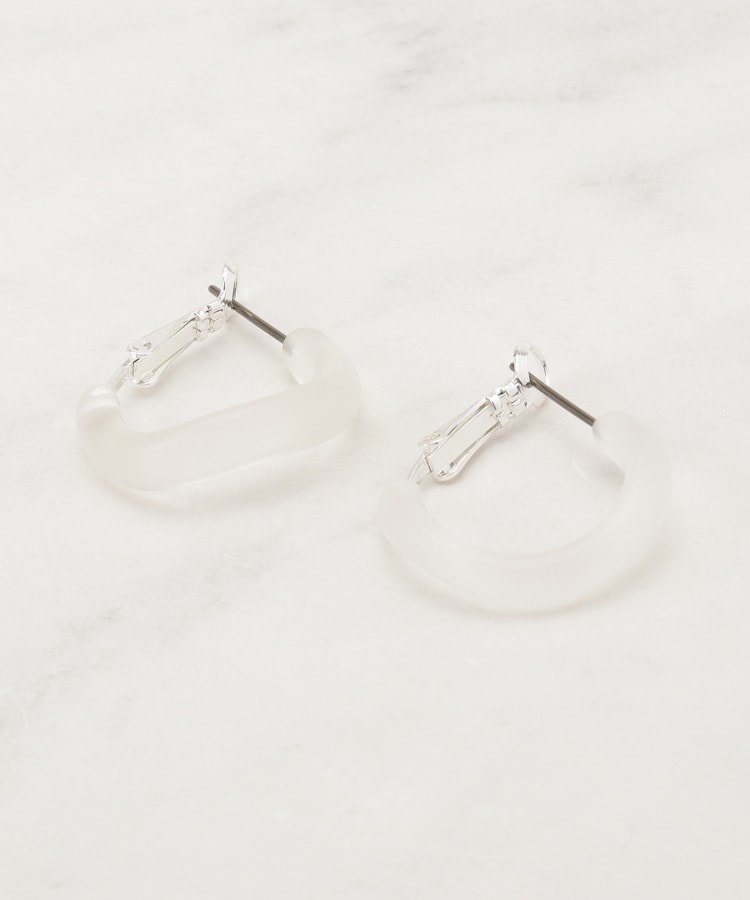 grove カラーアクリルフープピアス グローブ アクセサリー・腕時計 ピアス ブラウン 透明