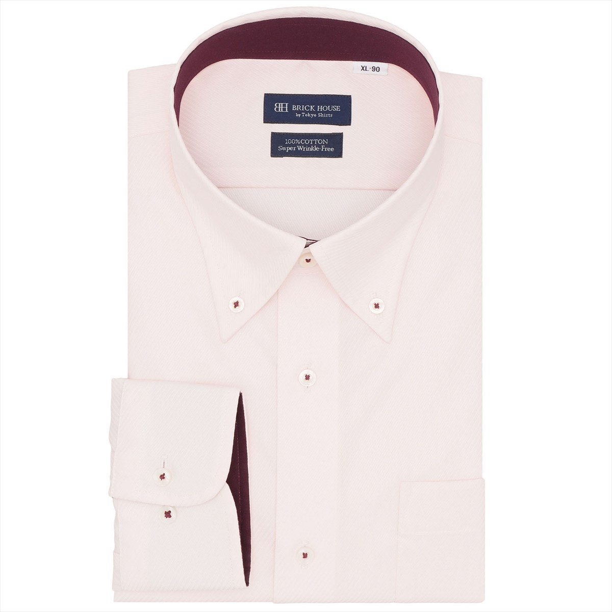 【SALE／30%OFF】BRICK HOUSE by Tokyo Shirts 【超形態安定・大きいサイズ】 ボタンダウン 長袖 形態安定 綿100% ワイシャツ BM01K103AA13B4V-80 トーキョーシャツ スーツ・フォーマル Yシャツ・カッターシャツ【送料無料】