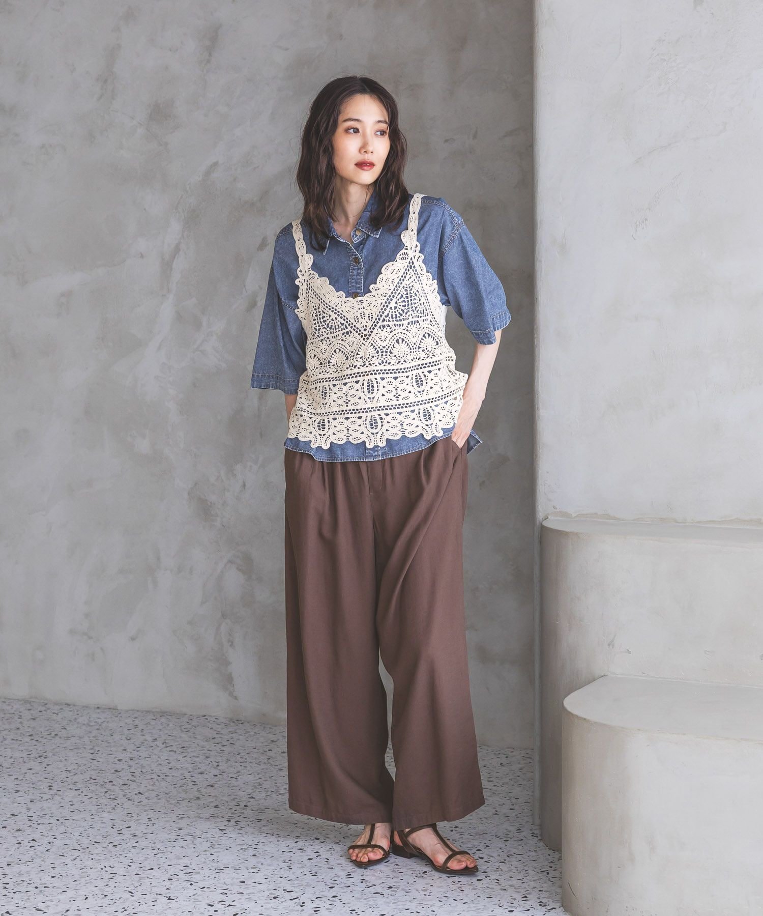 GLOBAL WORK クロシェレースビスチェ/759908 グローバルワーク トップス ベスト・ジレ ホワイト ブラック stylife-15712526 Rakuten Fashion サンプル画像3