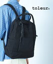 【SALE／5%OFF】toleur toleur/ウォッシュナイロンカウレザーデイパック リュックサック パックパック A4ドキュメントや15inch以下のノートPCが収納可能 お出掛け 20代 30代 40代 50代 トーラ 11662 セットアップセブン バッグ リュック・バックパック ブラック 【送料無料】 その1