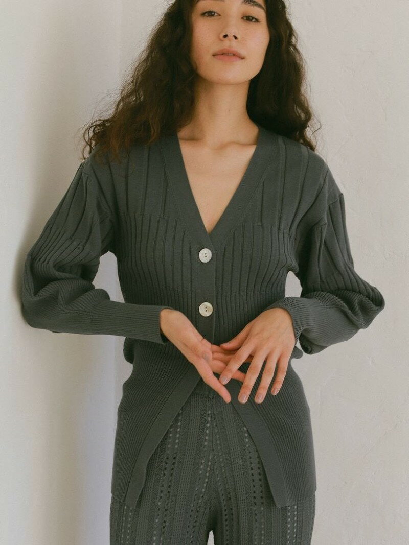 【SALE／30%OFF】CASA FLINE ランダムニットミドルカーデ カーサフライン トップス カーディガン グレー ホワイト【送料無料】のサムネイル