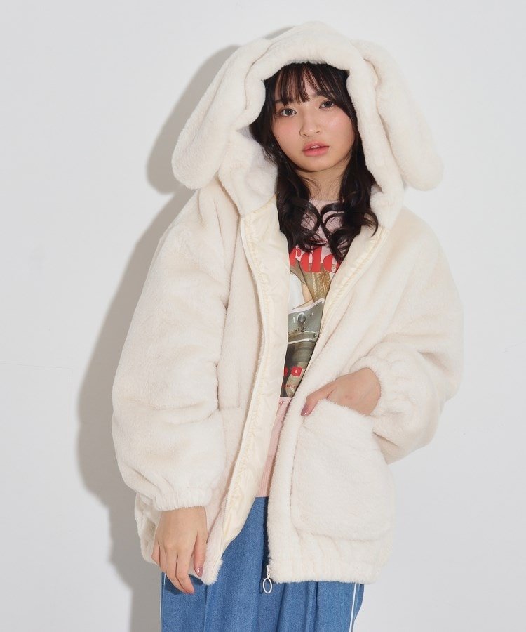 PINK-latte アニマルエコファーブルゾン ピンク ラテ ジャケット・アウター ブルゾン・ジャンパー ホワイト ブラック ピンク グレー【送料無料】のサムネイル