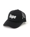 A BATHING APE BAPE LOGO MESH CAP -ONLINE EXCLUSIVE- ア ベイシング エイプ 帽子 キャップ ブラック グリーン ネイビー レッド【送料無料】