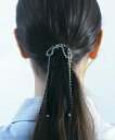 GOLDY ボール チェーン x コード レイヤード リボン ヘアカフ ゴールディ ヘアアクセサリー その他のヘアアクセサリー シルバー ゴールド