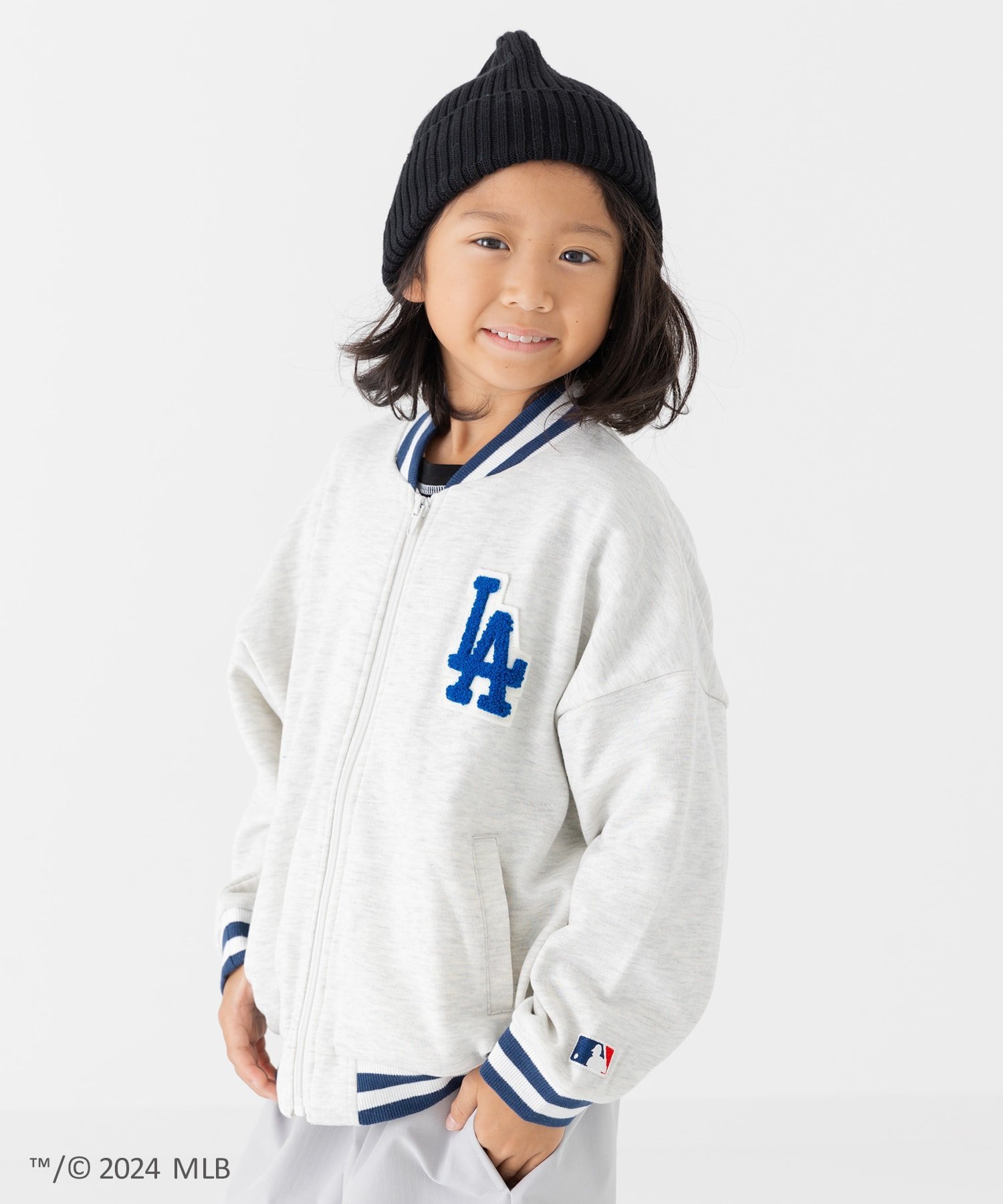 chil2 ＜MLB＞裏毛スタジャン チルツー ジャケット・アウター ブルゾン・ジャンパー ブラック ホワイト..