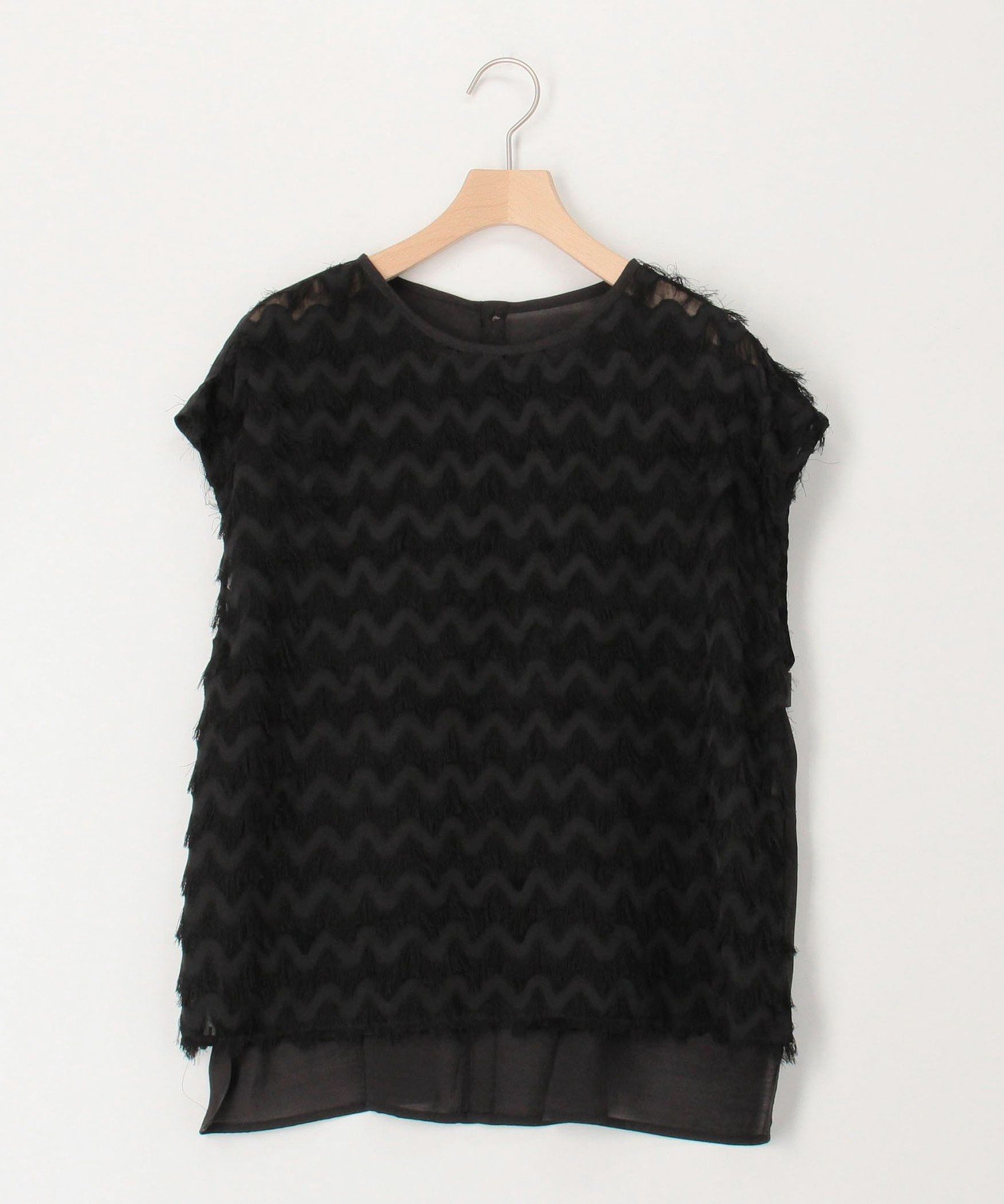 【SALE／40%OFF】MICO COULIER フリンジジャガードブラウス ノーリーズ トップス シャツ・ブラウス ホワイト ブラック【送料無料】のサムネイル