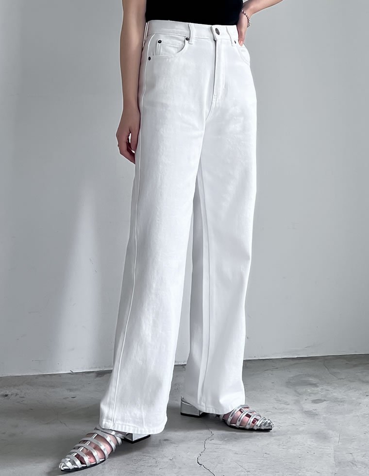 【SALE／15%OFF】Re:EDIT コットンデニムバギーパンツ リエディ パンツ ジーンズ・デニムパンツ ブラック ホワイト ブルー ネイビー【送料無料】 stylife-14906914 Rakuten Fashion サンプル画像2