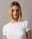 Calvin Klein Jeans Calvin Klein Jeans/(W)【公式ショップ】 カルバンクライン コントゥアリブTシャツ カルバン・クライン トップス カットソー・Tシャツ ホワイト【送料無料】