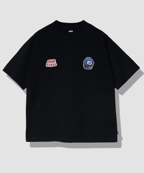 GSC MENS SELECT POLeR/ポーラー MAN WOLF RELAX FIT TEE (MENS) ゴースローキャラバン トップス カットソー・Tシャツ ブラック ホワイト