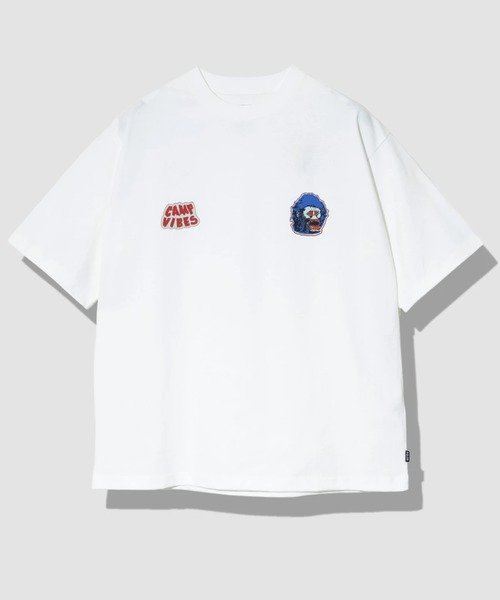 GSC MENS SELECT POLeR/ポーラー MAN WOLF RELAX FIT TEE (MENS) ゴースローキャラバン トップス カットソー・Tシャツ ブラック ホワイト