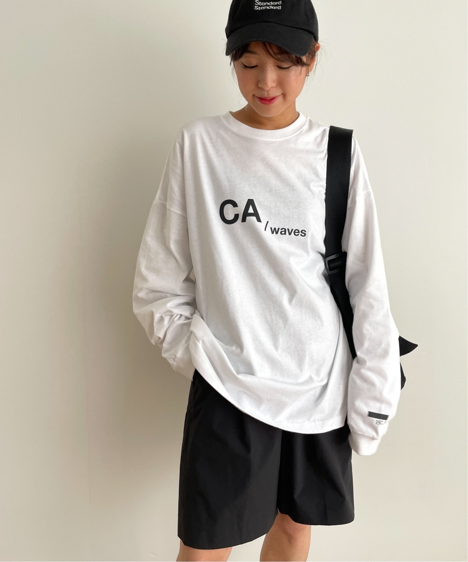 1975 tokyo 【ユニセックス】 "CA waves"オーバーサイズロングTシャツ キャナルジーン トップス カットソー・Tシャツ ホワイト グレー ブラック【送料無料】のサムネイル