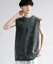 Rocky Monroe スノーウォッシュダメージ加工ノースリーブT ロッキーモンロー トップス ノースリーブ・タンクトップ ブラック【送料無料】