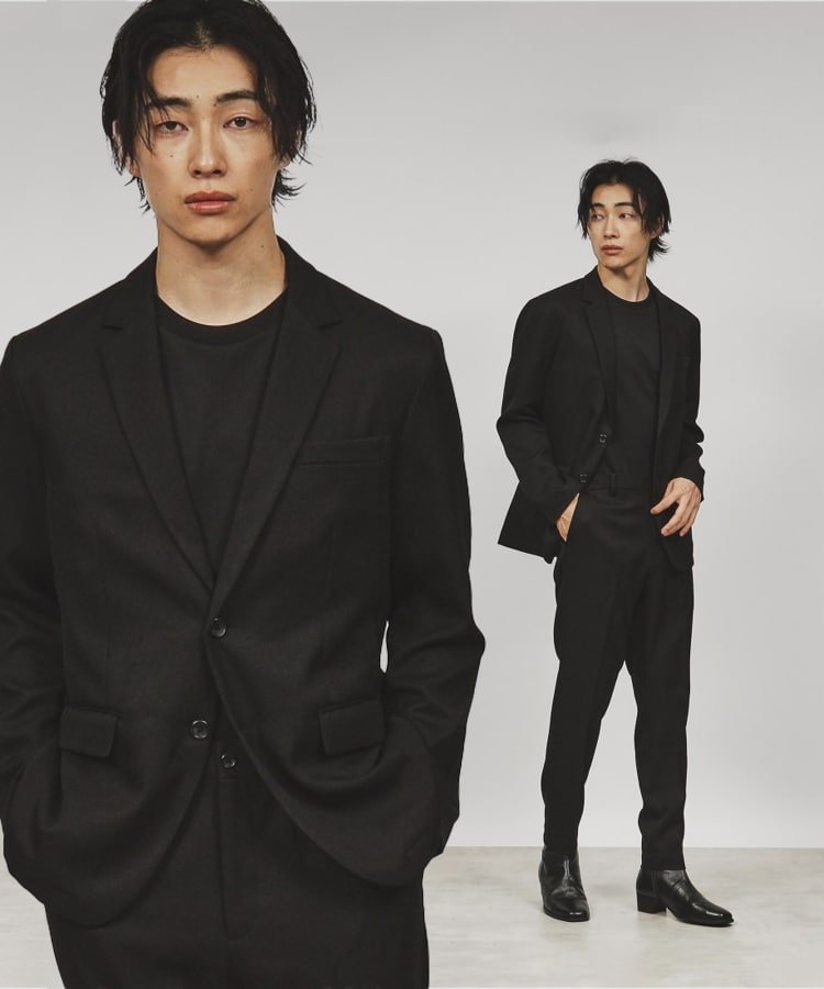 tk.TAKEO KIKUCHI 【上下2点セット】エステルサージセットアップ/ビジネス対応可 ティーケータケオキクチ スーツ・フォーマル セットアップスーツ ブラック グレー ネイビー【送料無料】