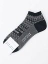 NICOLE CLUB FOR MEN シェブロン*ロゴジャカード ショートソックス ニコル 靴下・レッグウェア その他の靴下・レッグウェア ホワイト ブラック...
