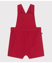【SALE/20%OFF】PETIT BATEAU ショートサロペット プチバトー オールインワン・オーバーオール オーバーオール・サロペット レッド【送料無料】