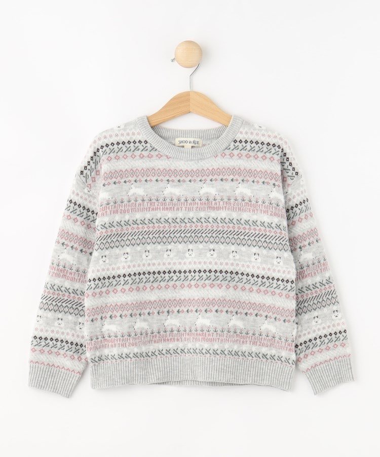 SHOO・LA・RUE 【旭山動物園応援商品】ノルディック柄 モールニット シューラルー トップス ニット オ..