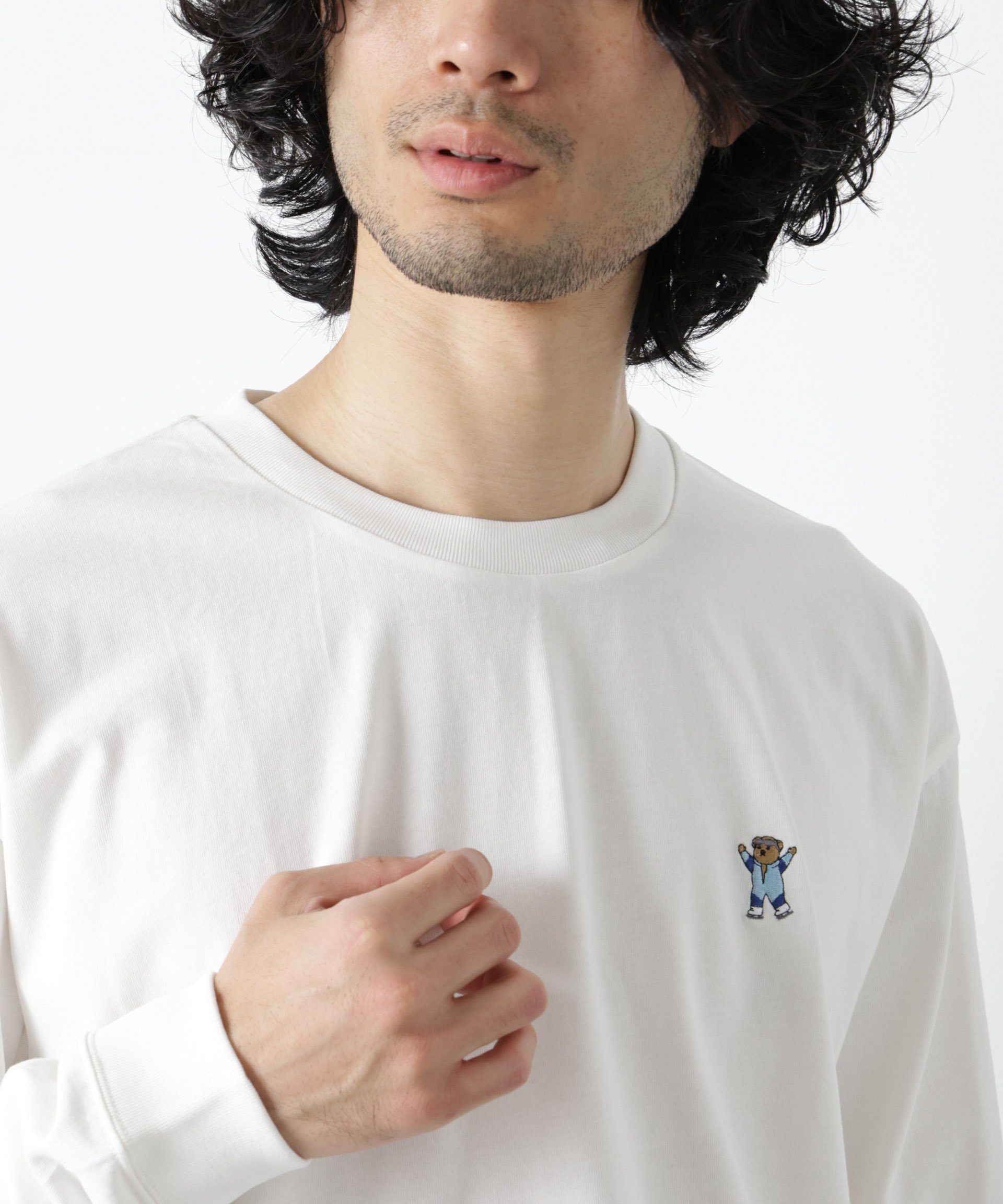 NANO universe ナノベアTシャツ 長袖 スピードスケート ナノユニバース トップス カットソー・Tシャツ