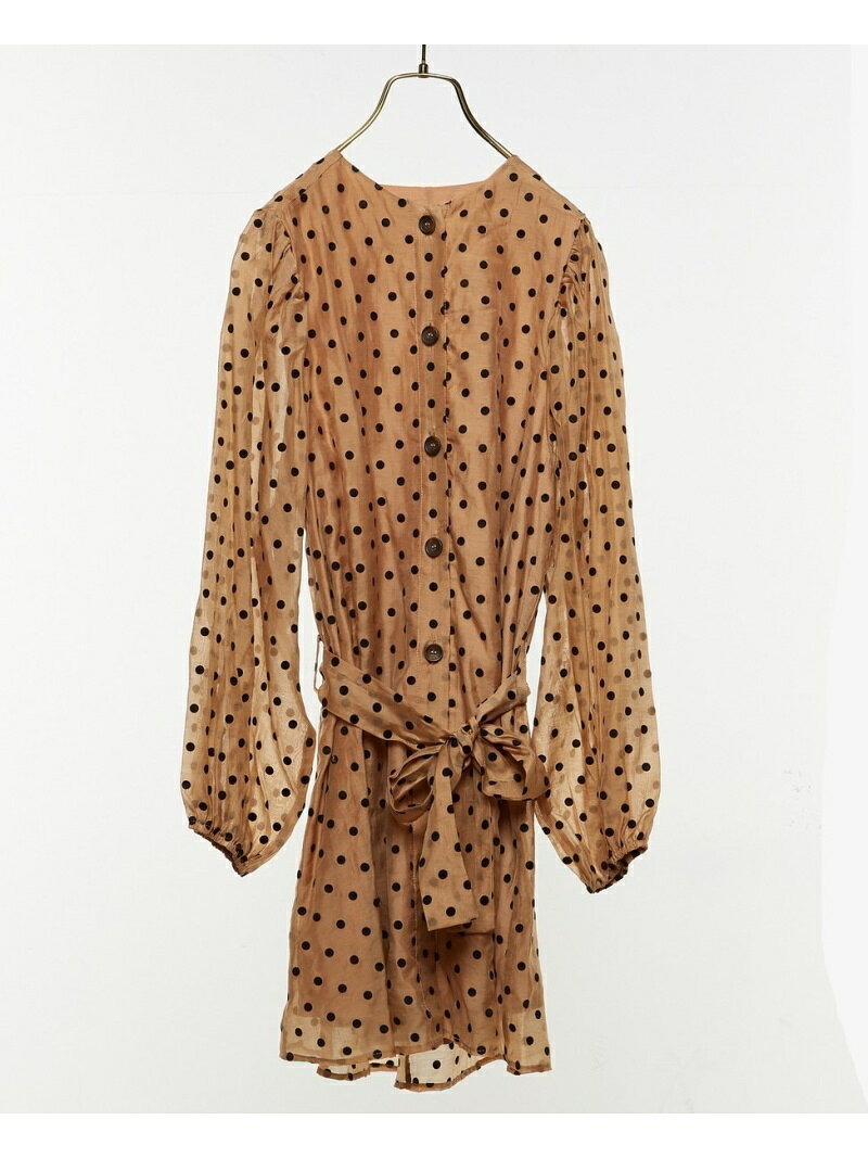 【SALE／60%OFF】Soffitto The Spotlight Belted Mini Dress ドットミニドレス ソフィット ワンピース・ドレス チュニック ブラウン【送料無料】