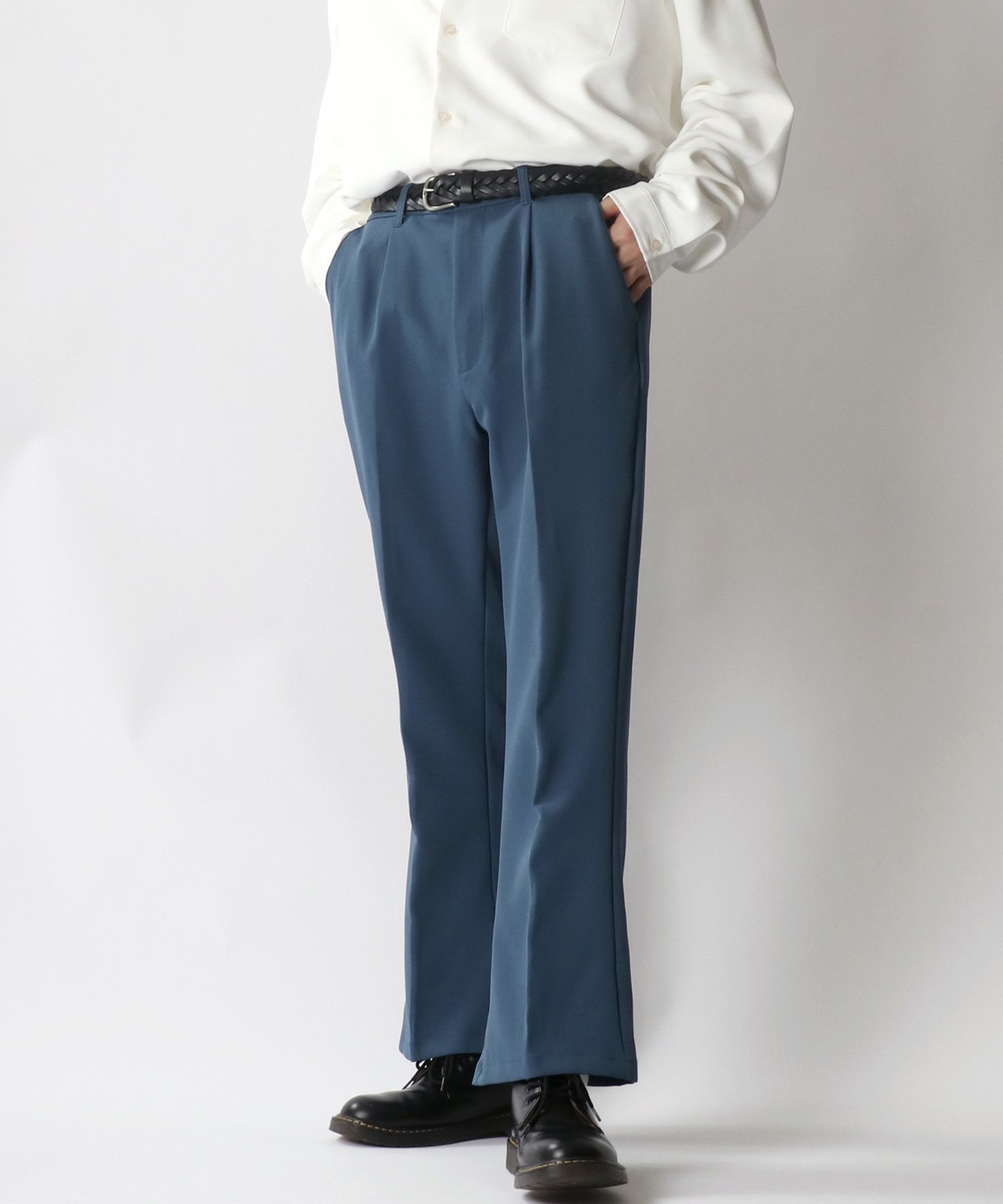 SITRY フレアパンツ メンズ テーラード ブーツカット ルーズフレア シトリー パンツ スラックス・ドレスパンツ ブラウン ブラック ブルー グリーン ホワイト