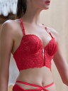 ANNEBRA Love バックデザインロングラインブラジャー アンブラ インナー・ルームウェア ブラジャー レッド ホワイト【送料無料】