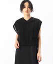 【SALE/28%OFF】Gabardine K.T シアーレース編み ベスト コムサ トップス ニット ブラック ホワイト【送料無料】
