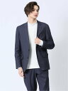 m.f.editorial ストレッチ スリムフィット 2ボタンジャケット デニム風紺(セットアップ可能) 【25SS】 メンズ セットアップ ジャケット ビジ...