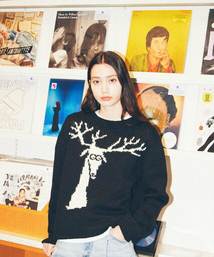bonjour records IDEA/アイデア MOOMIN REINDEER KNIT ボンジュールレコード トップス ニット ブラック【送料無料】 bonjour records IDEA/アイデア MOOMIN REINDEER KNIT ボンジュールレコード トップス ニット ブラック【送料無料】