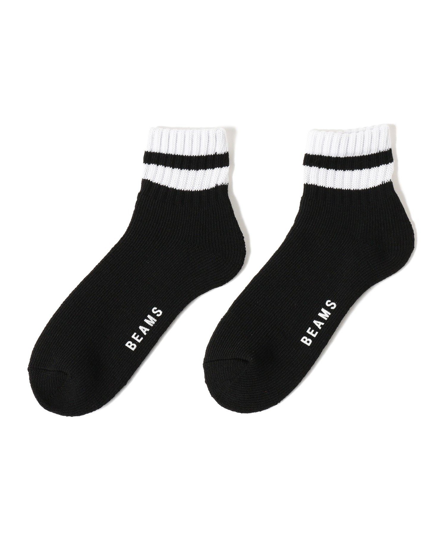 BEAMS ライン ソックス ビームス メン 靴下・レッグウェア 靴下 ホワイト ブラック