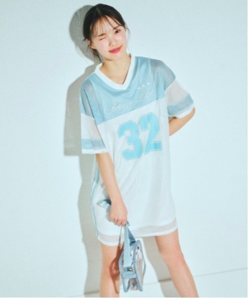 【SALE／20%OFF】Lovetoxic 【LTXC】【接触冷感/ひんやり】インナーつきメッシュワンピ ナルミヤオンライン ワンピース・ドレス ワンピース ホワイトのサムネイル