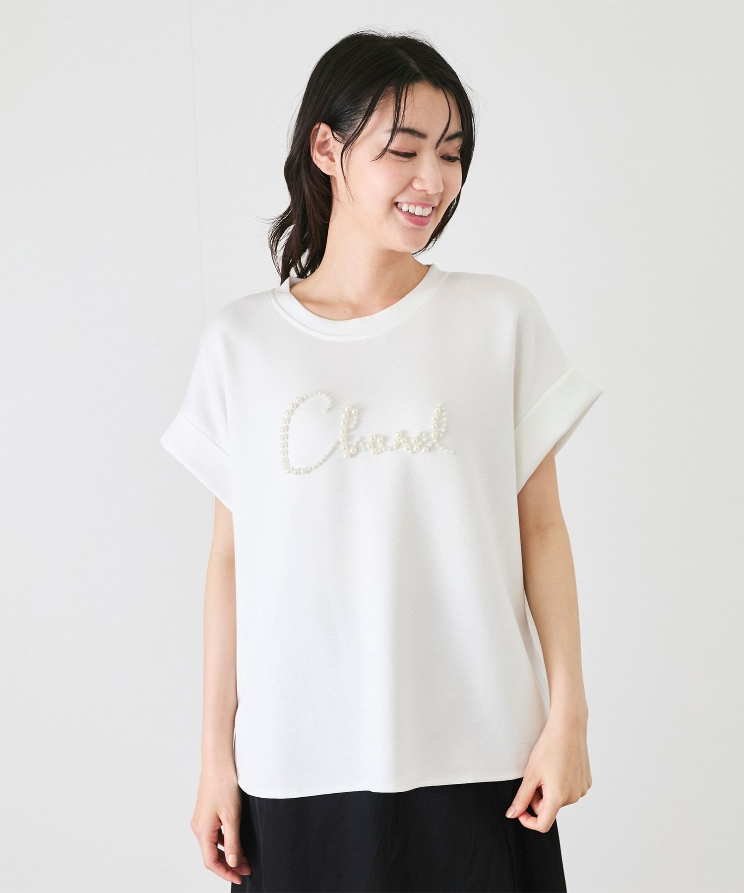 JAYRO パール使いポンチプルオーバー ジャイロ トップス カットソー・Tシャツ ブルー ブラック ホワイト