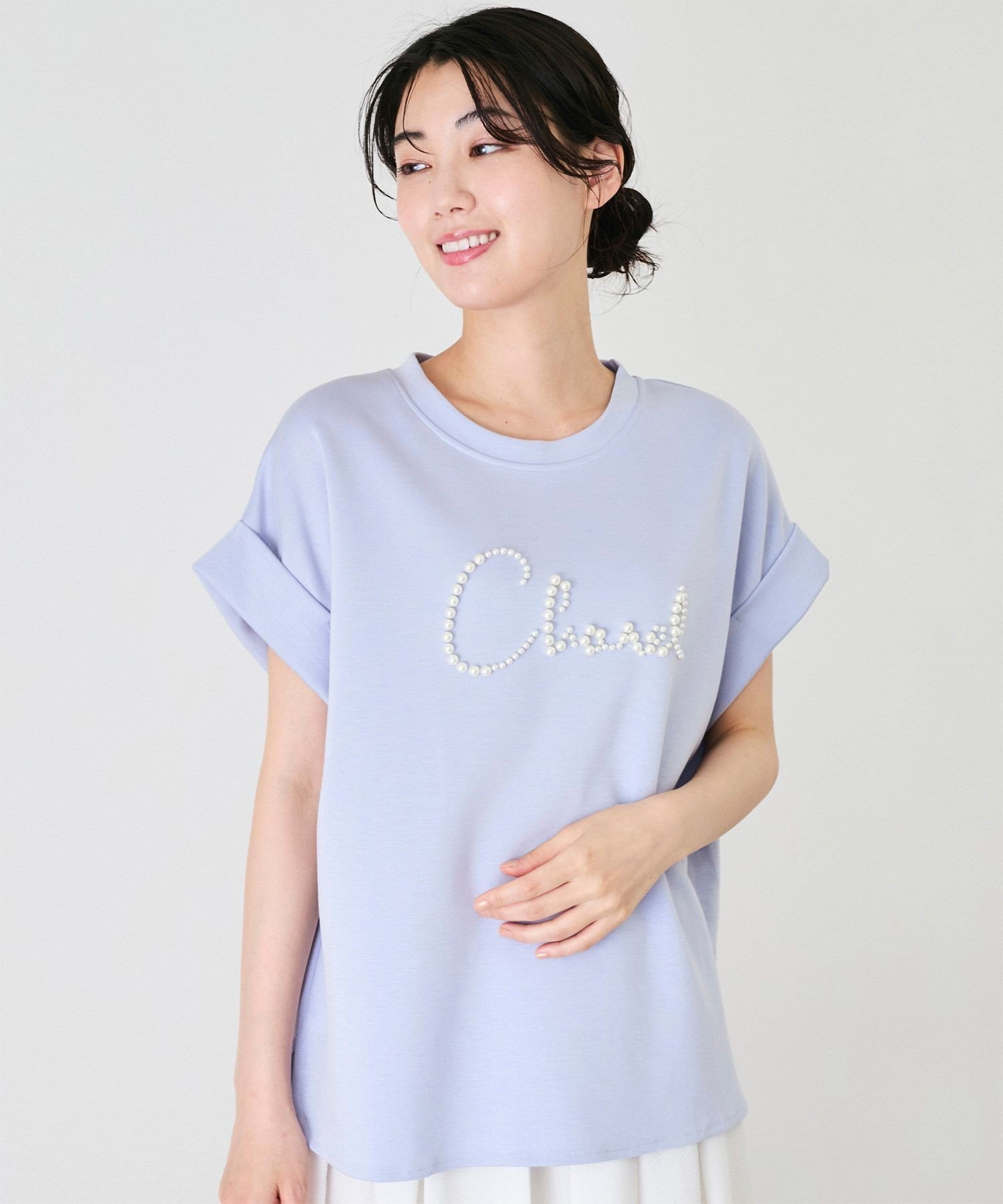 JAYRO パール使いポンチプルオーバー ジャイロ トップス カットソー・Tシャツ ブルー ブラック ホワイト