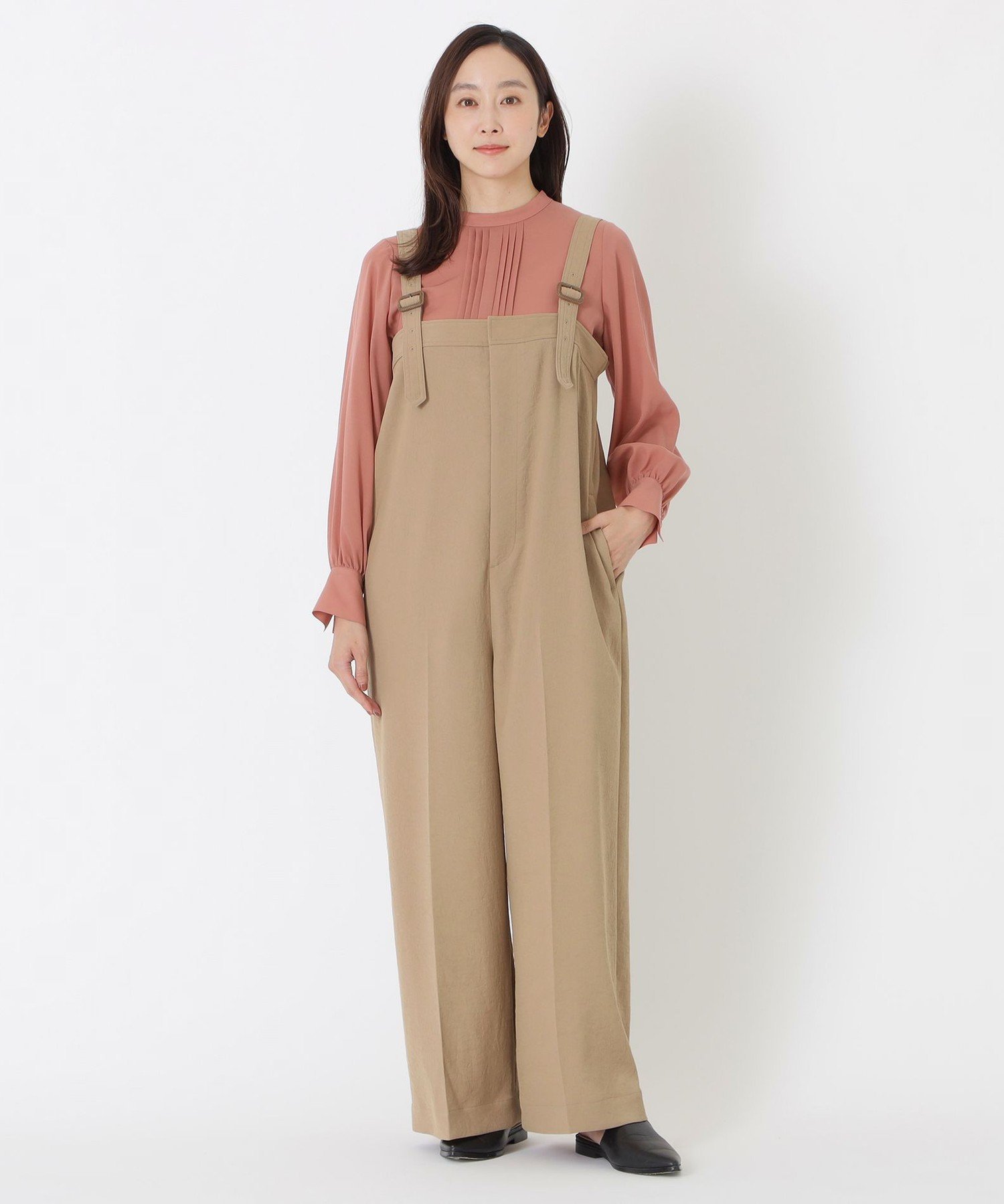 S.ESSENTIALS フロントタックブラウス エス エッセンシャルズ トップス シャツ・ブラウス ピンク ネイビー