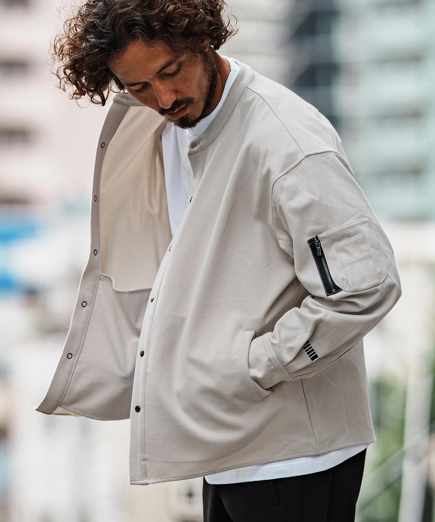 ms6229-Elegant Military MA-1 Shirts シャツ カンビオ トップス シャツ・ブラウス ブラック ホワイト