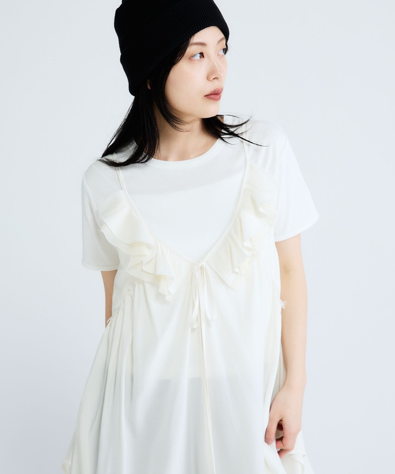 JEANASIS 2WAYイレヘムキャミチュニック ジーナシス トップス その他のトップス ブラウン ホワイト ブラック【送料無料】 2