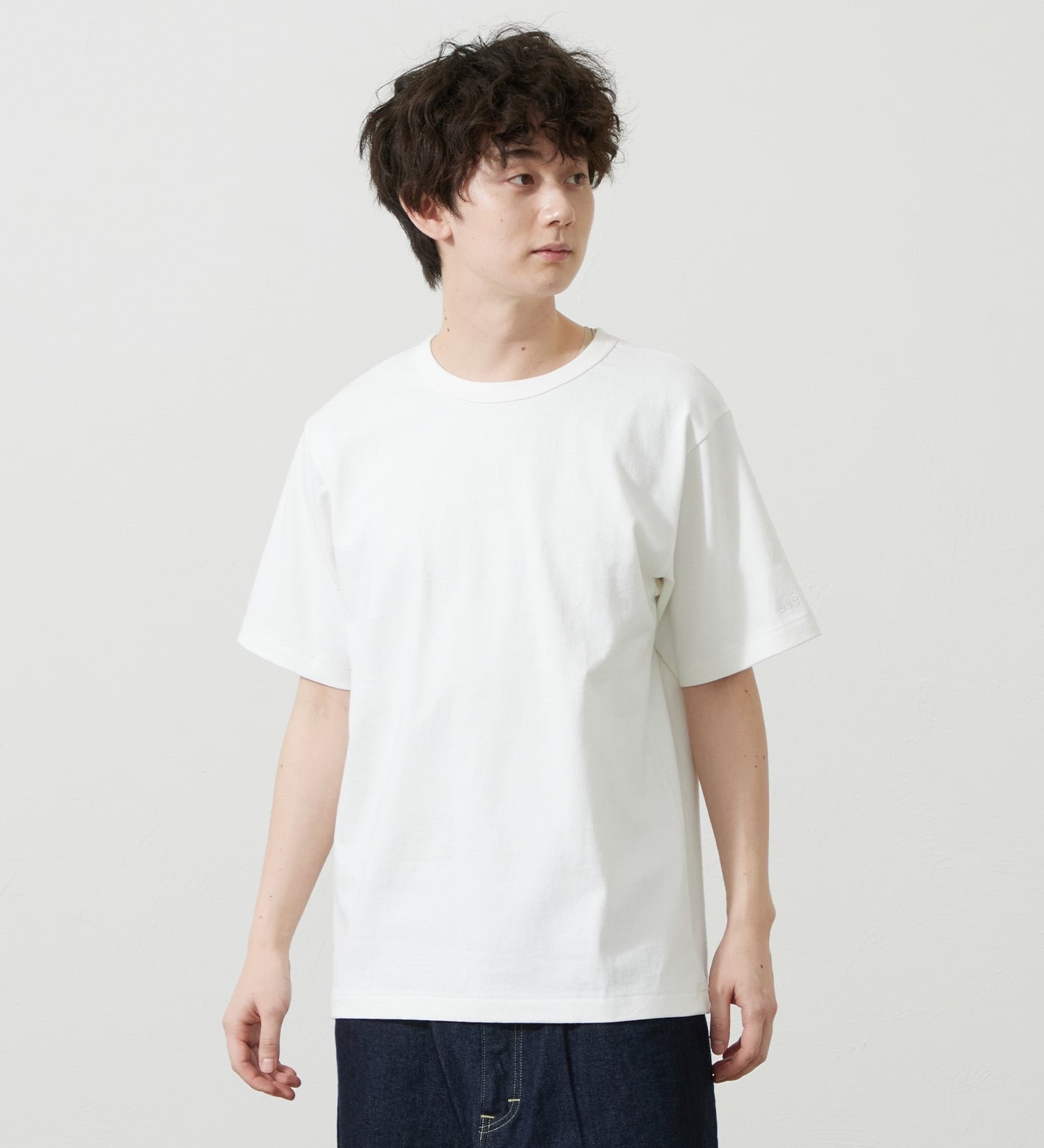 Lee ヘビーウエイトソリッドTシャツ エドウインオンラインモール トップス カットソー・Tシャツ ブラック ホワイト グレー