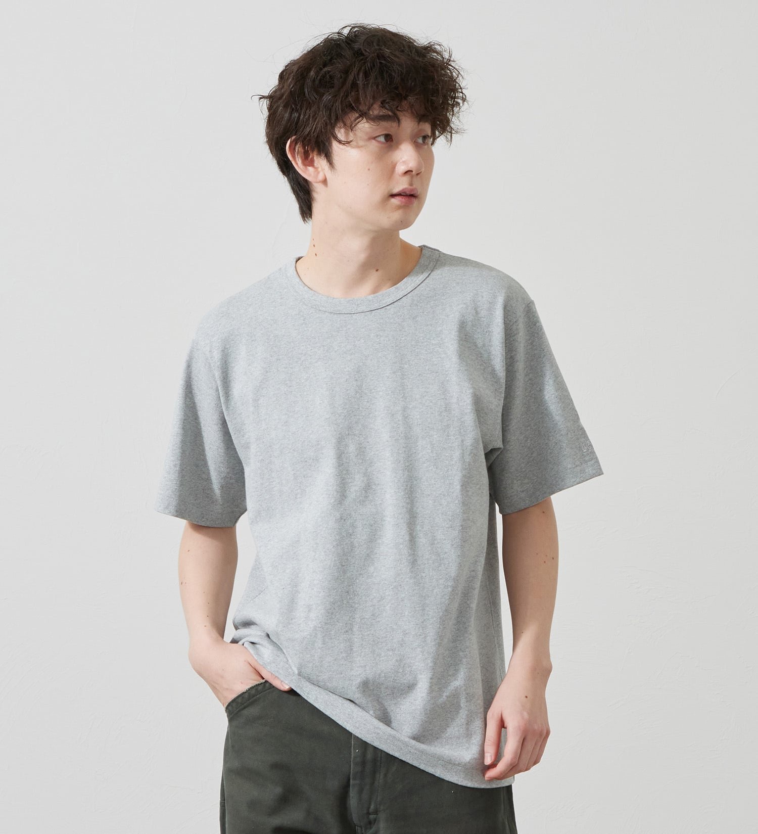 Lee ヘビーウエイトソリッドTシャツ エドウインオンラインモール トップス カットソー・Tシャツ ブラック ホワイト グレー