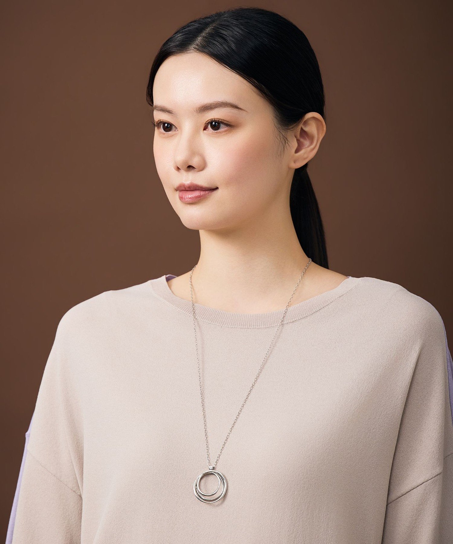 自由区 【カタログ掲載・シンプル上品】ワイヤーリングネックレス ジユウク アクセサリー・腕時計 ネックレス ゴールド シルバー【送料無料】