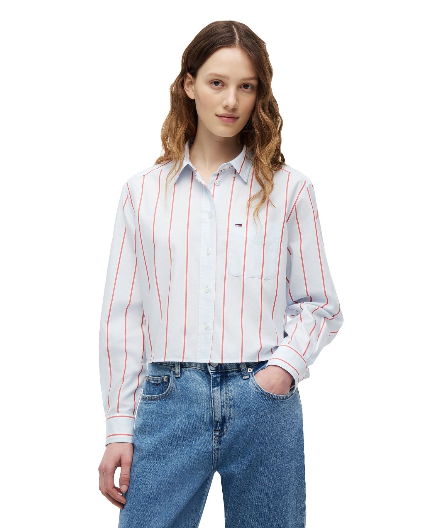 TOMMY JEANS 【公式】リラックスクロップドシャツ26SS トミーヒルフィガー トップス シャツ・ブラウス【送料無料】