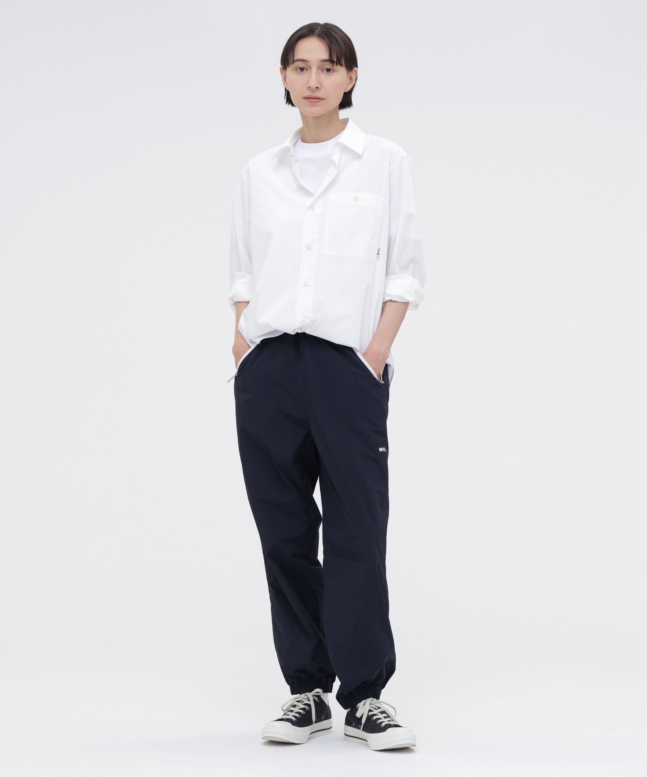 MHL. MHL. UTILITY WEAR PIECE DYED COTTON POPLIN SHIRT マーガレット・ハウエル トップス シャツ・ブラウス ホワイト