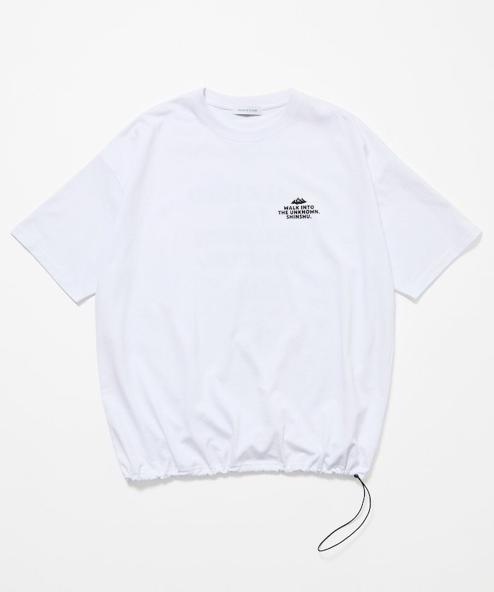 「アルクマ」× 「ヨーグレット」×FREAK'S STORE リラックスフィット バックプリント ヘムコード クルーネック Tシャツ 【限定展開】 フリークスストア トップス カットソー・Tシャツ ホワイト