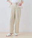 【SALE/50%OFF】INDIVI 【洗える/UVケア/サッシュベルト付】ストライプ柄サテンテーパードパンツ インディヴィ パンツ その他のパンツ ベージュ...