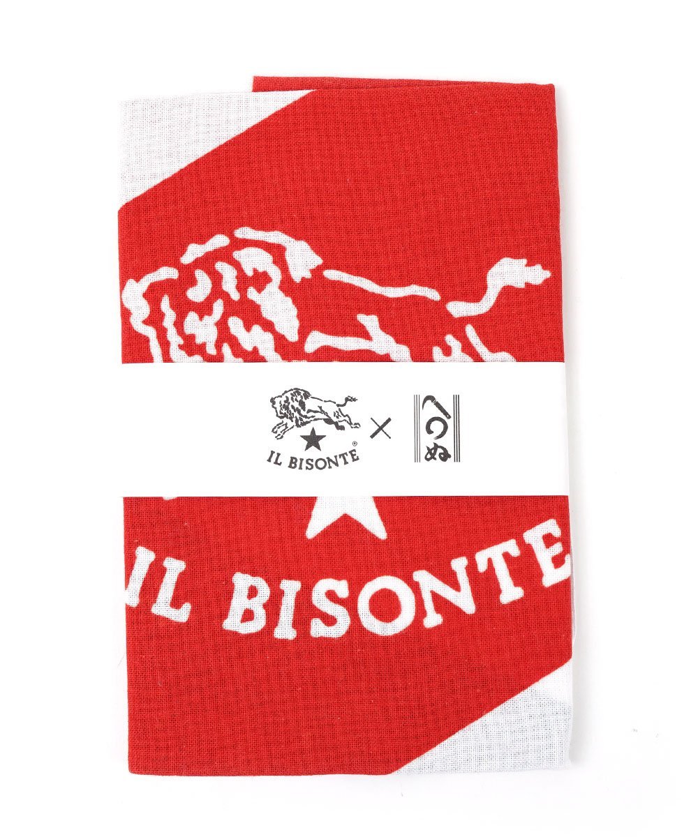 IL BISONTE イルビゾンテ ストライプ てぬぐい ブルーコムブルー ファッション雑貨 スカーフ・バンダナ