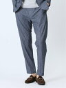 【SALE/15%OFF】TAKA-Q TechDenim スリムフィット ノータックパンツ ストライプ青(セットアップ可能) タカキュー スーツ・フォーマル ...